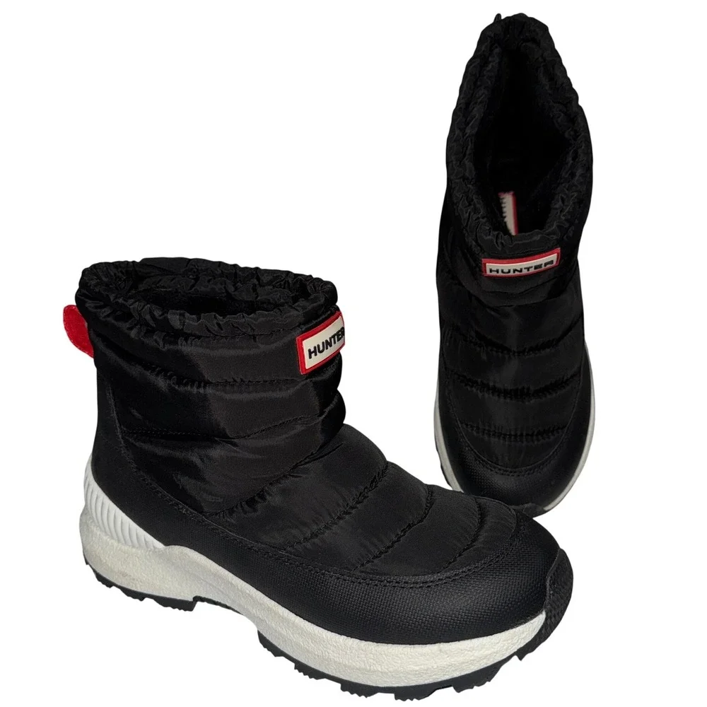 Hunter Intrepid Short Snow Boot Womens 8 Black EUC Quilted Puffer Winter $280